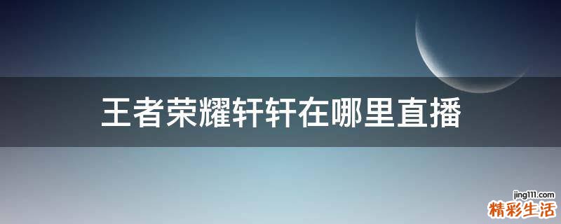 王者荣耀轩轩在哪里直播
