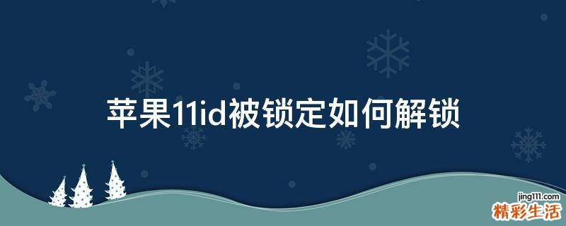 苹果11id被锁定如何解锁