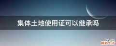 集体土地使用证可以继承吗