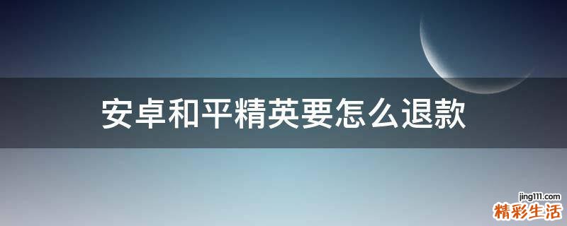 安卓和平精英要怎么退款