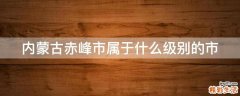内蒙古赤峰市属于什么级别的市