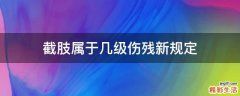 截肢属于几级伤残新规定