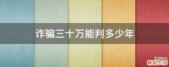 诈骗三十万能判多少年