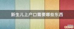新生儿上户口需要哪些东西