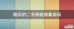 刚买的二手房能接着卖吗