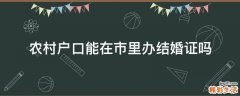 农村户口能在市里办结婚证吗