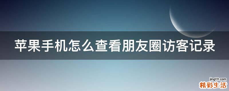 苹果手机怎么查看朋友圈访客记录
