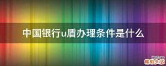 中国银行u盾办理条件是什么
