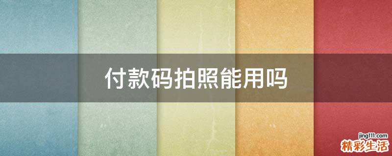 付款码拍照能用吗