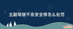 主副驾驶不系安全带怎么处罚