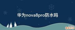 华为nova8pro防水吗