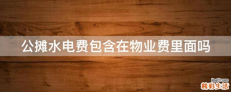 公摊水电费包含在物业费里面吗