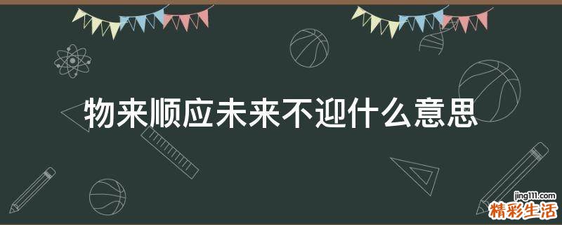 物来顺应未来不迎什么意思