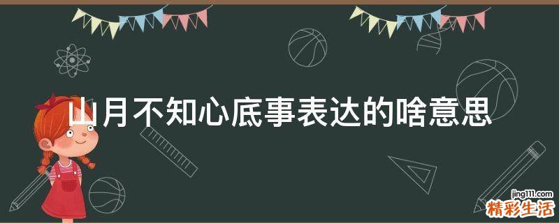 山月不知心底事表达的啥意思