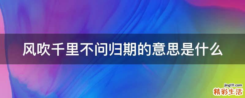风吹千里不问归期的意思是什么