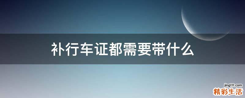补行车证都需要带什么