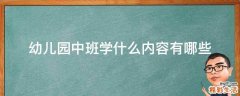 幼儿园中班学什么内容有哪些