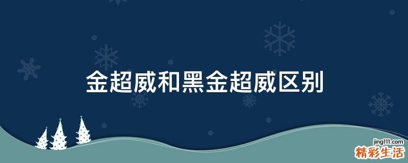 金超威和黑金超威区别