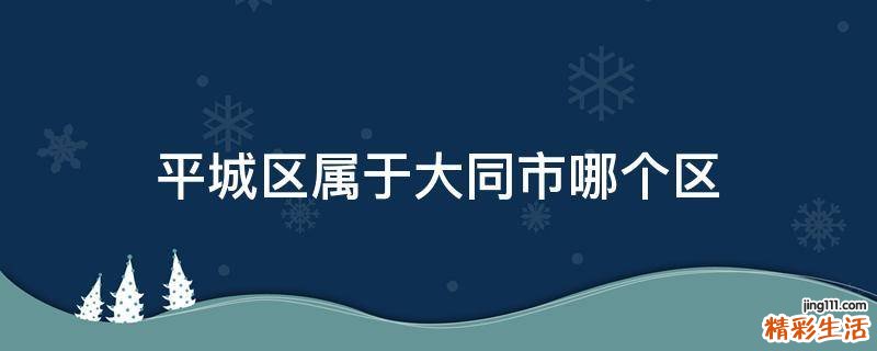 平城区属于大同市哪个区