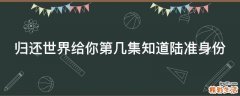 归还世界给你第几集知道陆准身份