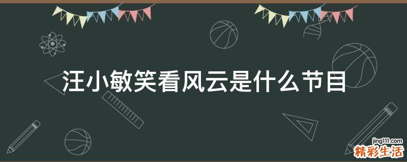 汪小敏笑看风云是什么节目