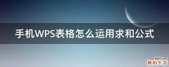 手机WPS表格怎么运用求和公式