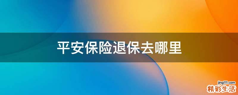 平安保险退保去哪里