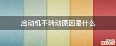启动机不转动原因是什么