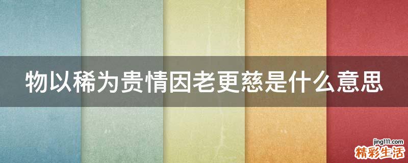 物以稀为贵情因老更慈是什么意思