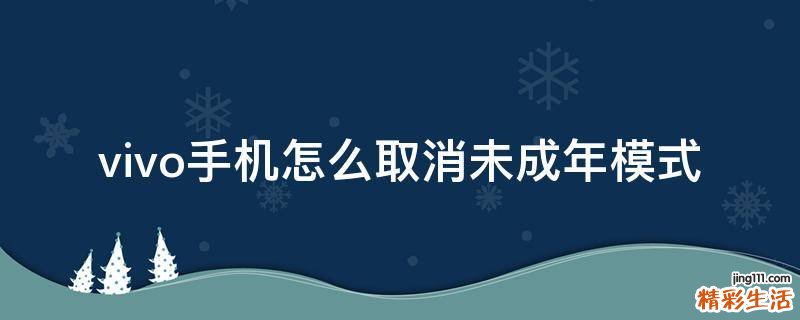 vivo手机怎么取消未成年模式