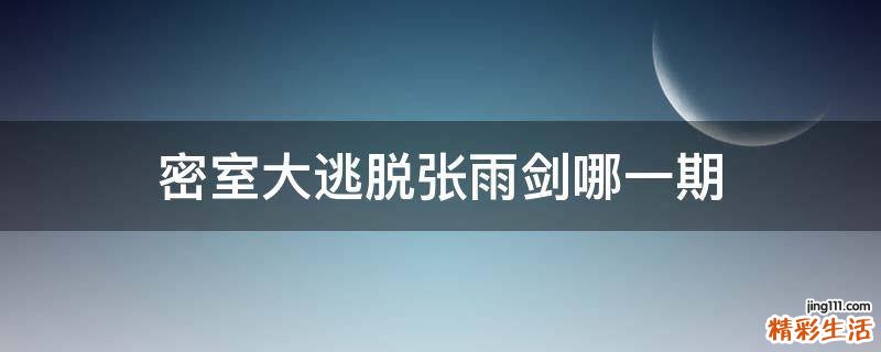 密室大逃脱张雨剑哪一期