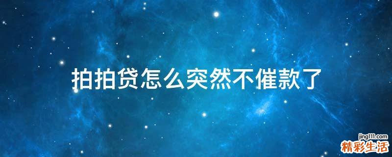 拍拍贷怎么突然不催款了