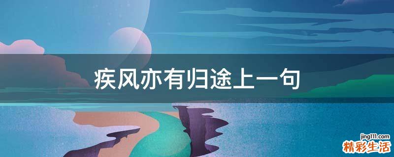 疾风亦有归途上一句