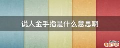 说人金手指是什么意思啊