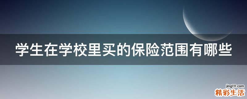 学生在学校里买的保险范围有哪些