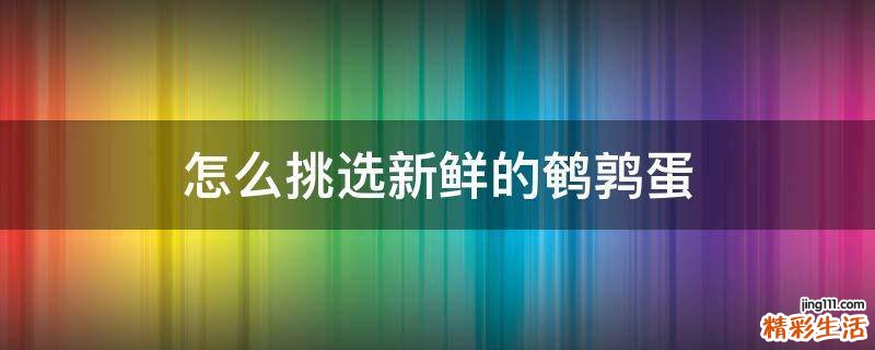怎么挑选新鲜的鹌鹑蛋
