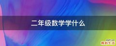 二年级数学学什么