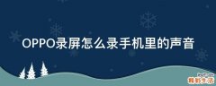 OPPO录屏怎么录手机里的声音
