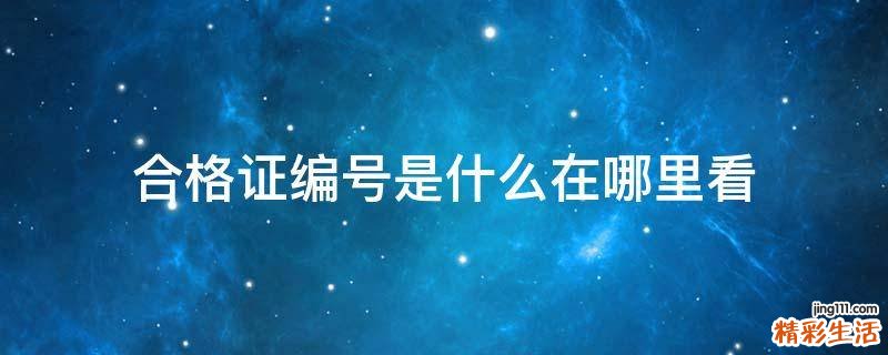 合格证编号是什么在哪里看