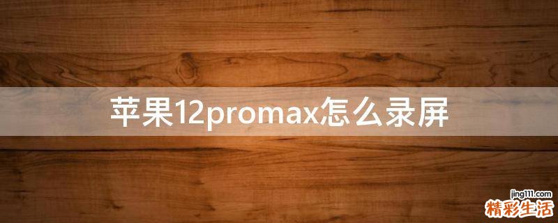 苹果12promax怎么录屏