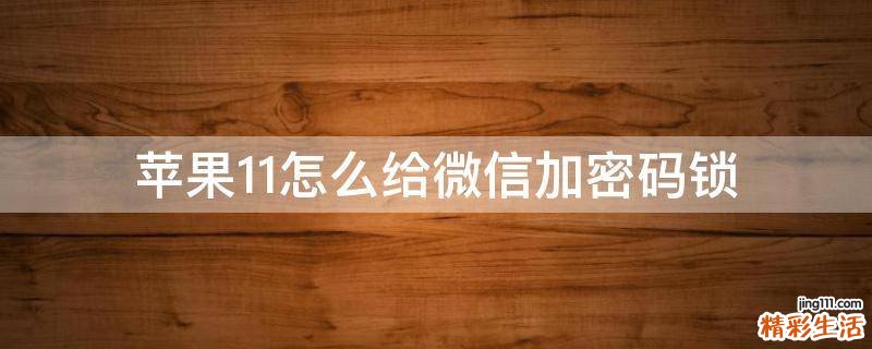 苹果11怎么给微信加密码锁
