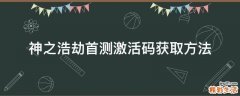 神之浩劫首测激活码获取方法