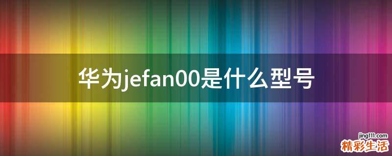 华为jefan00是什么型号
