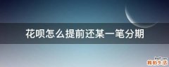 花呗怎么提前还某一笔分期