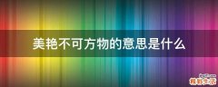 美艳不可方物的意思是什么