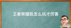 王者荣耀凯怎么玩才厉害