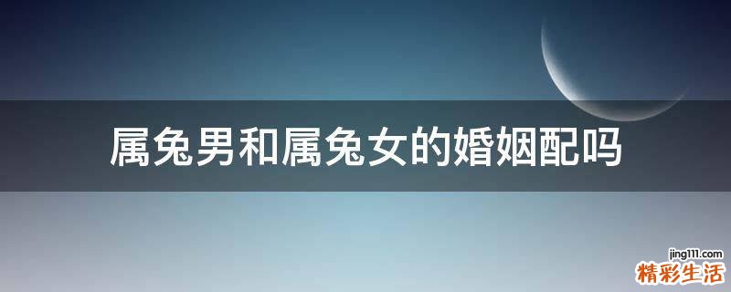 属兔男和属兔女的婚姻配吗