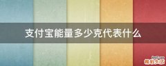 支付宝能量多少克代表什么