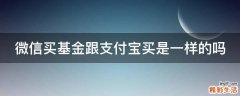 微信买基金跟支付宝买是一样的吗