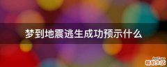 梦到地震逃生成功预示什么